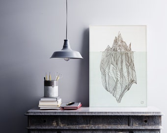 Poster - Iceberg Personnalisable - gilding - color-decoration - living room - bedroom