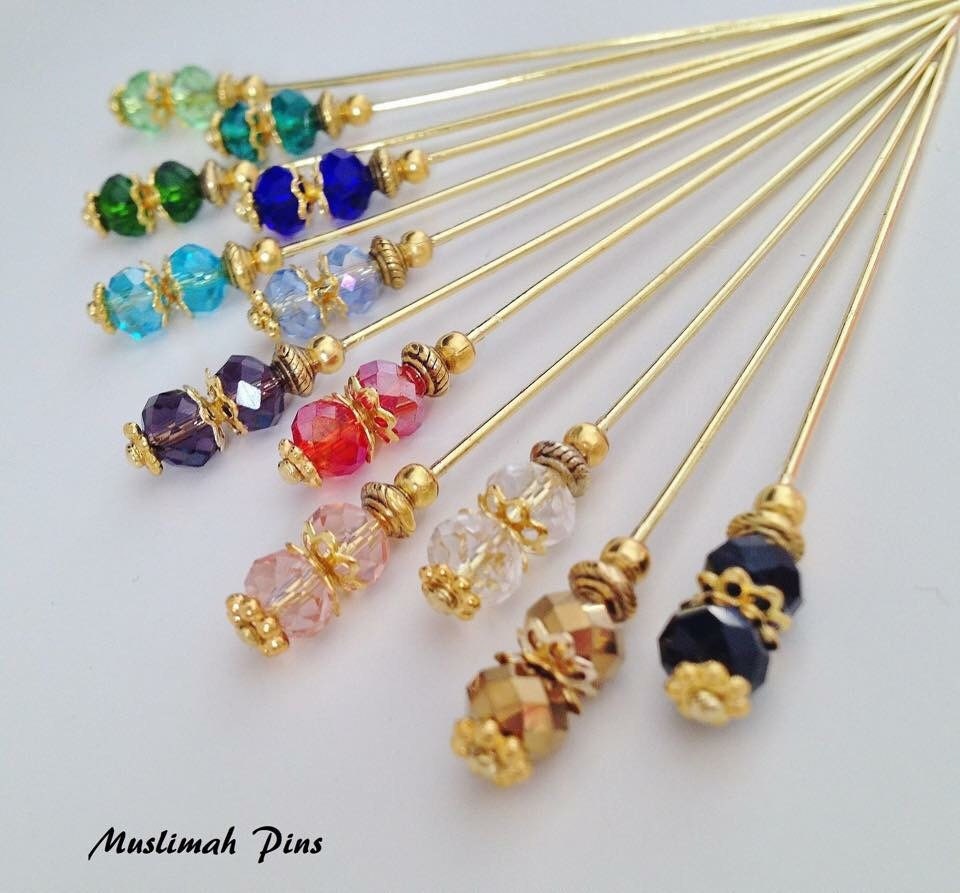 Crystal hijab pins/hat pins scarf pins brooches.