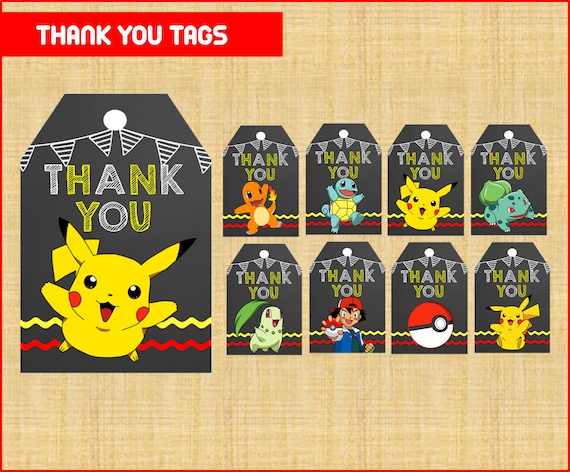 Pokemon Birthday Party Printable Tags And Labels Birthday Wikii