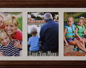5x7 JUMBO™ Love You More Triple Photo Frame ~ Holds 3 Portrait 5x7 Photos ~ Anniversary/Wedding/Birthday/Grandparents/Engagement Photo Frame