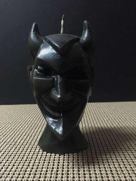 Black Satan Devil Candle by MaresBazaar on Etsy