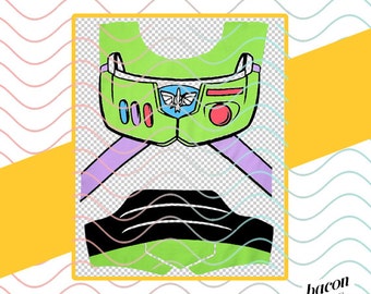 Buzz Lightyear Space Ranger Uniform (Front Only) - SVG / Studio / PNG File for Cutting DIY Garment Decal