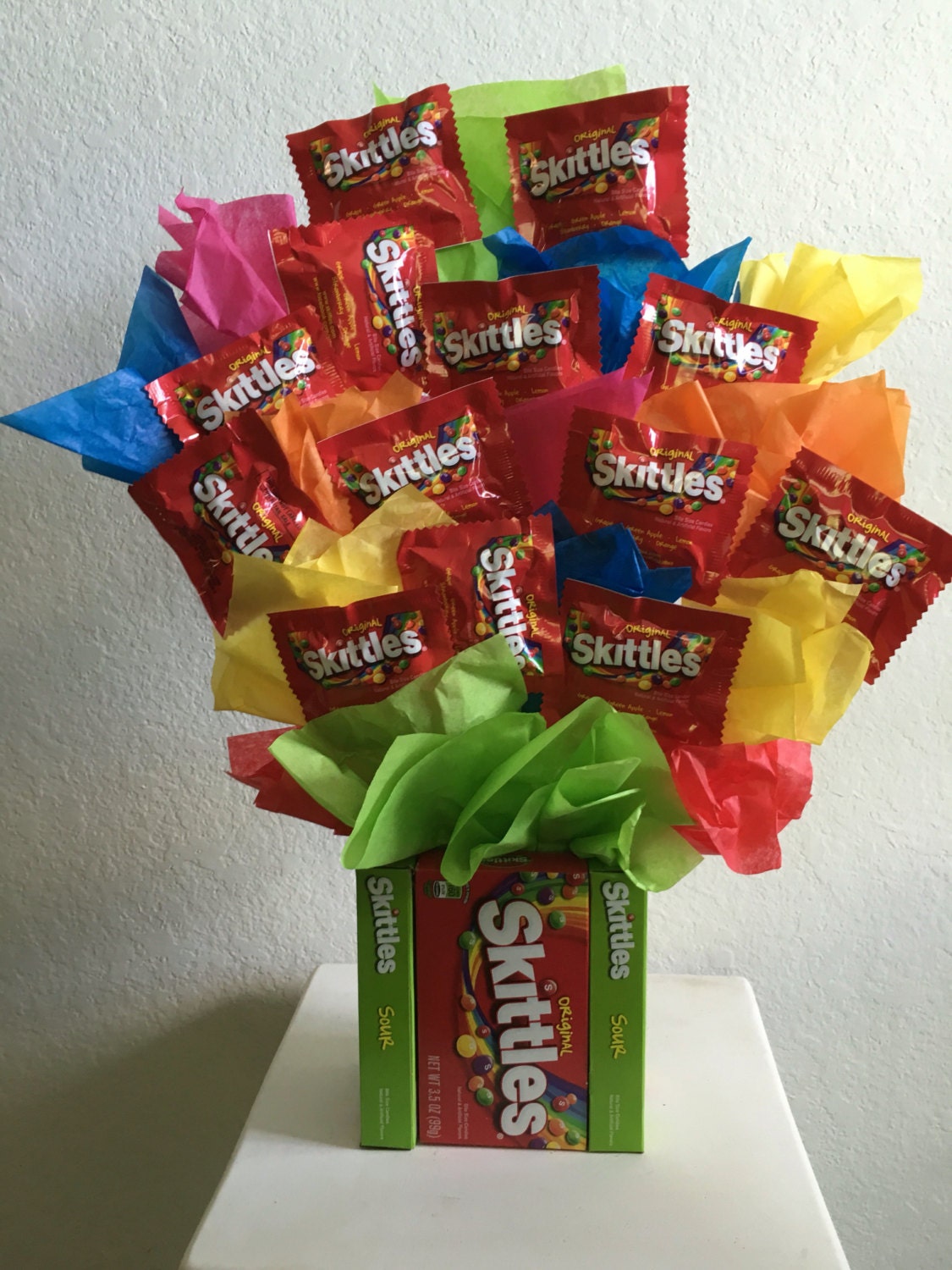 Skittles candy bouquet by JJSweetCelebrations on Etsy