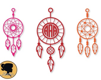 Dream catcher Catcher Monogram SVG / indian Dreamcatcher /feather SVG files for Silhouette Cameo or Cricut, vector, svg dxf eps, jpg,png