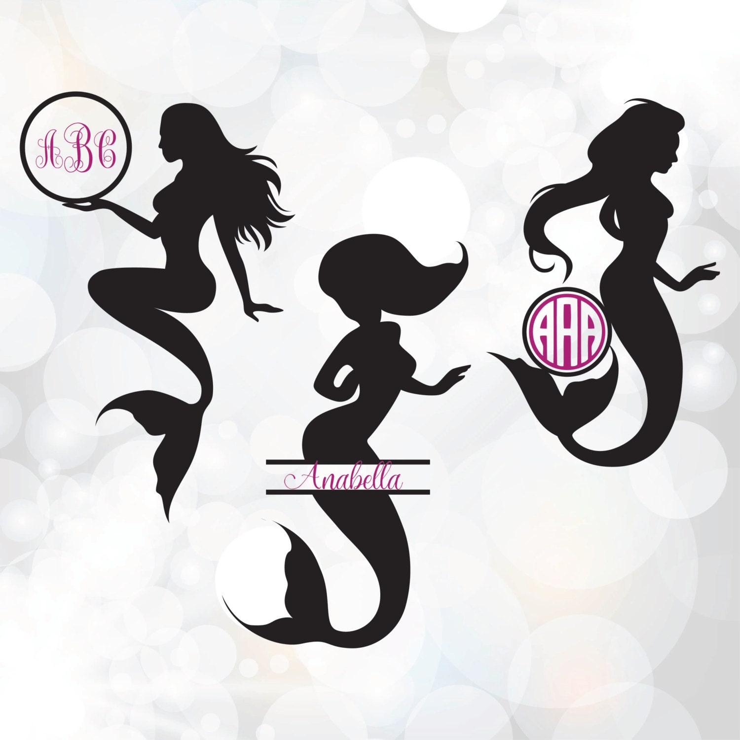 Download Mermaid SVG Mermaid monogram frame Mermaid clipart