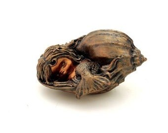 Miniature Dollhouse FAIRY GARDEN ~ Little Mermaid Sleeping in Shell ~ NEW
