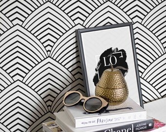 Removable Minimalistic Wallpaper / Self Adhesive Geometric Wallpaper / Regular Minimal Wall Mural