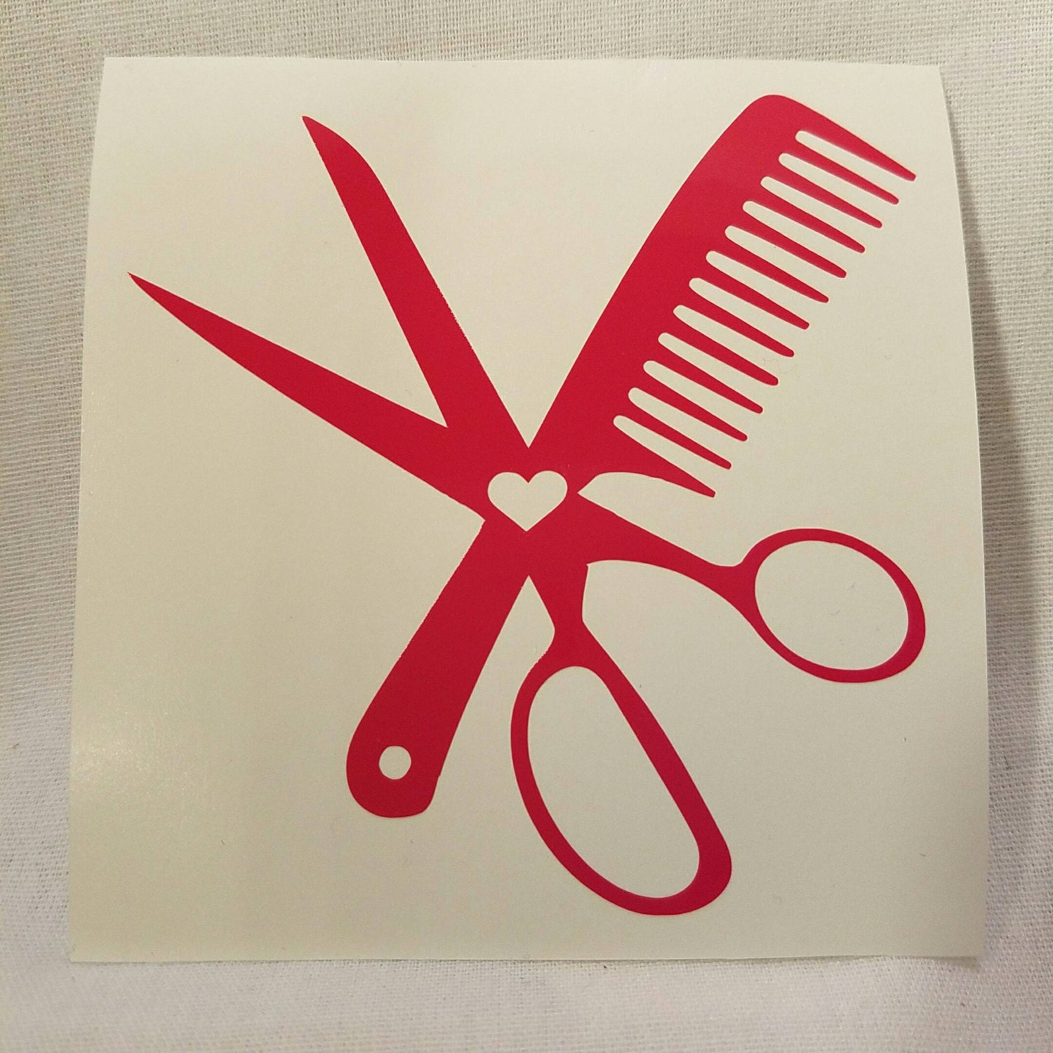 Stylist Comb and Scissors Vinyl Decal