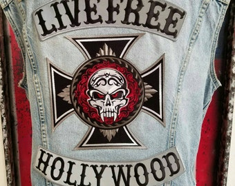 SoCalOutlawDenim Livefree Hollywood hand studded vest