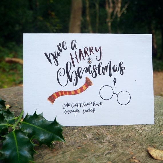 Items similar to Harry Potter Christmas Card, Harry Potter, Christmas