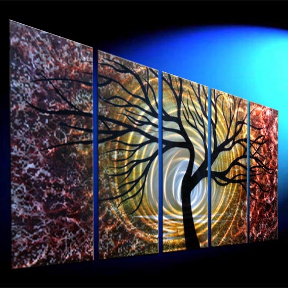 Tree in the Sunset METAL WALL SCULPTURE by jackiwsgallery
