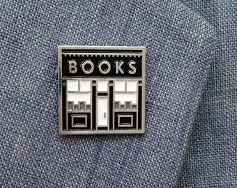 Book Shop enamel pin - bookish pin - gift for book lovers - literary jewelry - book pin - reading pin