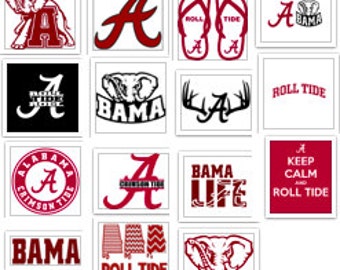 University of Alabama Crimson Roll Tide Bama Decal Lot SVG Cut Files Instant Download