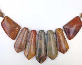 Red Creek Jasper and Sterling Silver Necklace