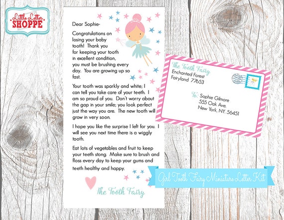 miniature tooth fairy letter template
