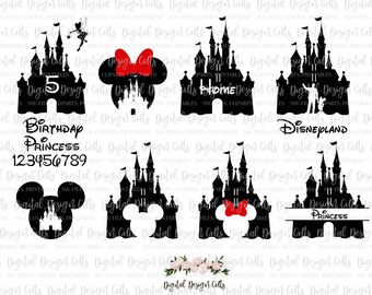 Disney Castle SVG, Disnes Castle Clipart, Disney and Mikki Mouse SVG, Disneyland SVG, Minni Mouse svg, Disney Princess svg, Home Disney