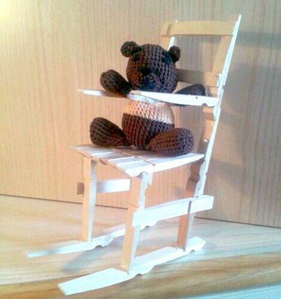 Rocking Chair With Teddy Bear Amigurumi By SabrinaDesignStore