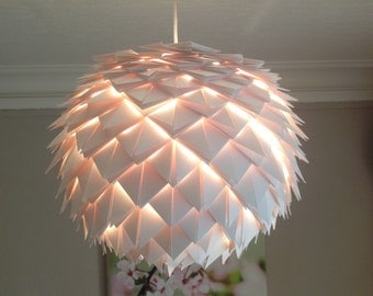Suspension/white/ecru paper lamp
