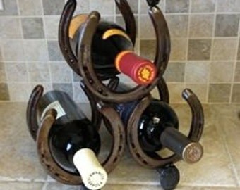 Unique horse shoe wine rack related items | Etsy