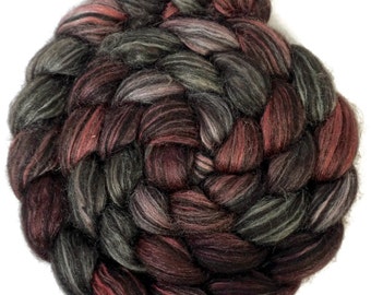 Handpainted Baby Alpaca/Silk Roving - 4 oz. PAPER ROSES - Spinning Fiber