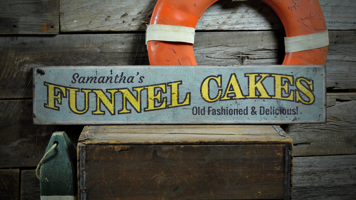 Funnel Cakes Wood Sign Custom Baker Name Boardwalk Decor Old