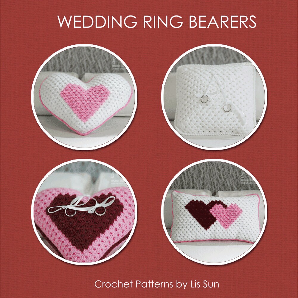 Wedding Ring Bearers and Pillows Crochet Pack 4 Designs