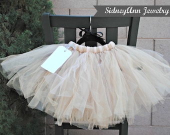 Tan Tutu Skirt, Tan Tulle Skirt, Flower Girl Tutu Skirt, Little Girl Skirt, 1st Birthday Tutu, Ballet Dancer Tutu, Little Princess Skirt