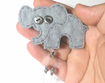 Elephant Badge Reel, Elephant Badge Card Holder, Elephant, ID Holder,Nursing Name Badge Holder, Badge Reel,Retractable,Lanyard,Made to Order