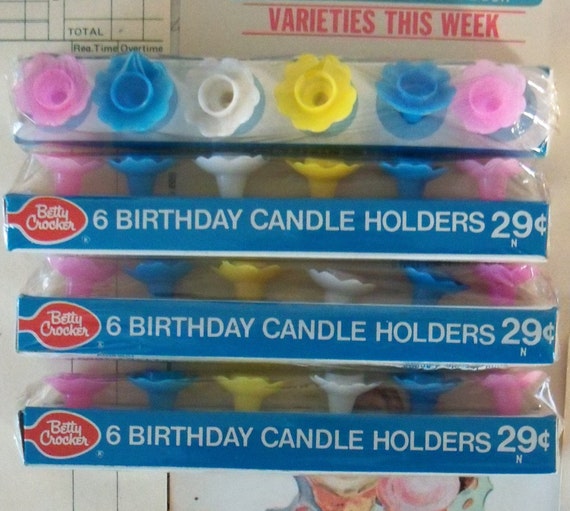 Vintage / Betty Crocker R Birthday Candle Holders / Four