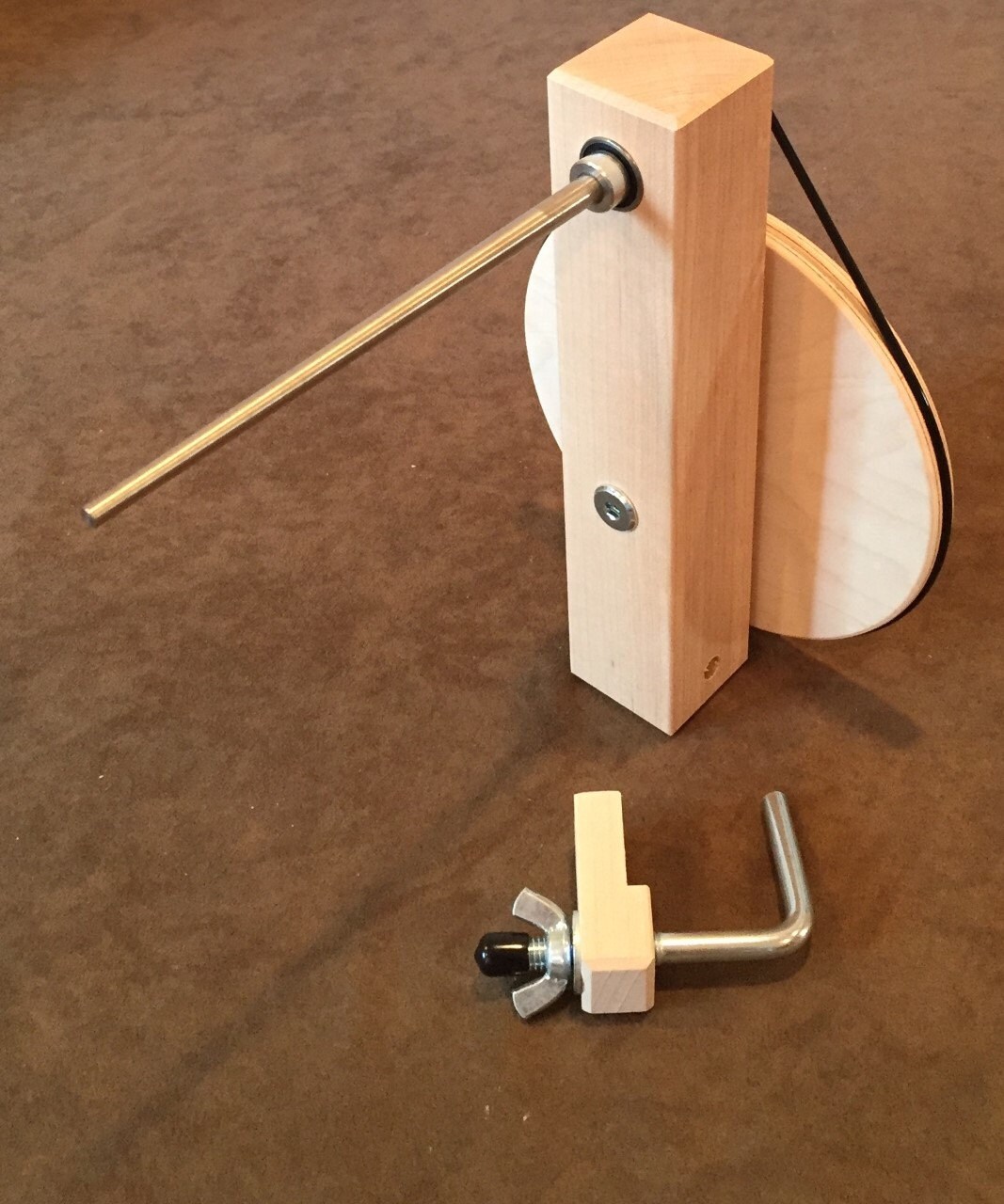 Handcrafted Maple Weavers' Shuttle Bobbin Winder for use