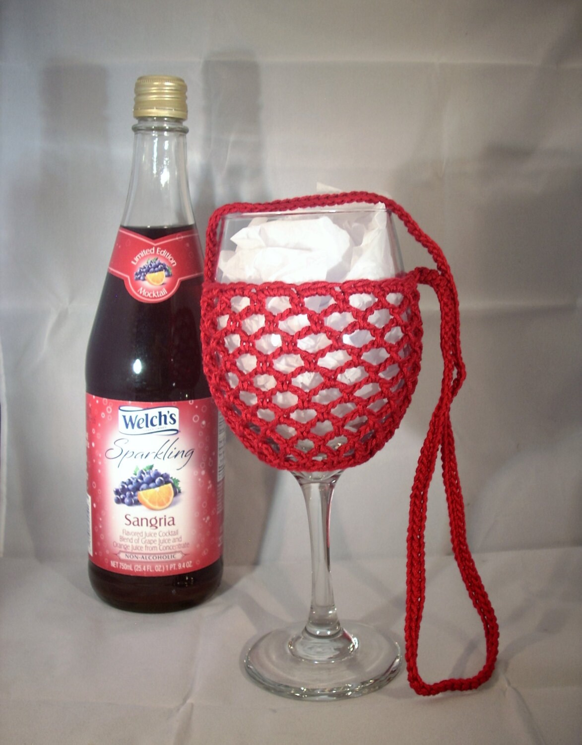 Wine Glass Holder Necklace sling lanyard cozy cooler crochet