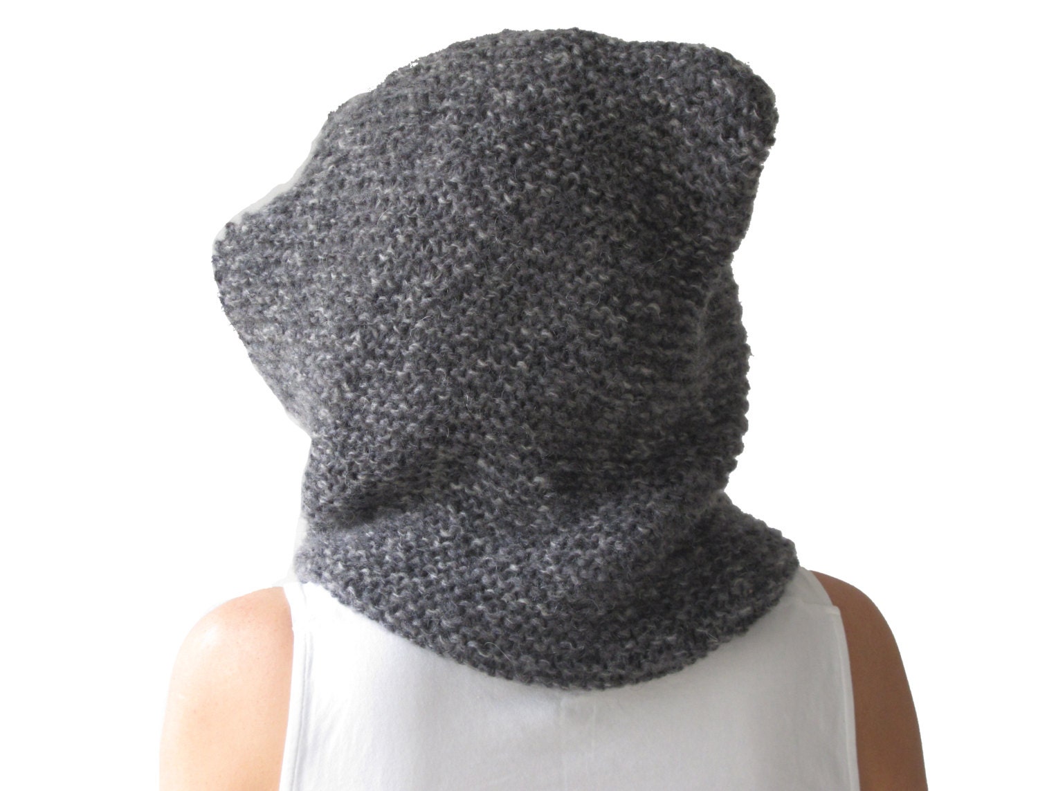 20% WINTER SALE Turtleneck Dark Gray Hood Hat by Afra by afra