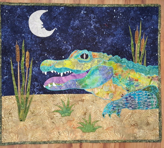 Original Design Alligator Applique Quilt By Coopersquilts On Etsy