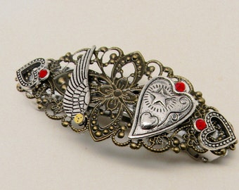 Steampunk hair barrette. Steampunk barrette. Steampunk jewelry.