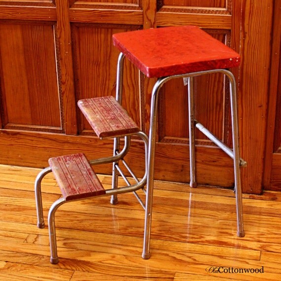 Vintage stool step stool kitchen stool Gilton Mfg