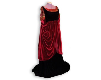 elven dress blood red gown, medieval dress, renaissance dress, elven costume, elf dress, LOTR cosplay costume, alternative wedding dress