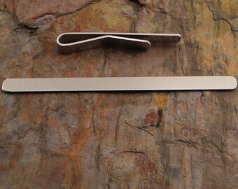 50 1/4" x 4" TIE CLIP Flat Aluminum 14G 18G Rectangle Flat Bar Stamping Blanks Thick Heavy Duty Chunky Weight Polished Tumbled Smooth
