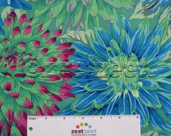 Kaffe Fassett CACTUS DAHLIA Green Gp054 Quilt Fabric - by the Yard, Half Yard, or Fat Quarter FQ