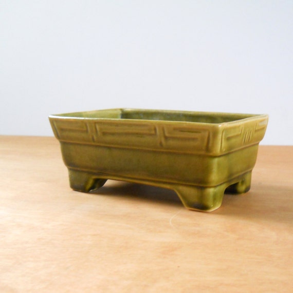 Vintage 1970s Brush McCoy Planter Green USA By Lisabretrostyle2