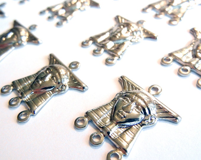14 or 7 Pairs of Egyptian Pharoah Head Multi Link Finding Charms