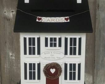 Wedding Card Box Personalized with Names and Date - Our Love Story 48 Hour Ship