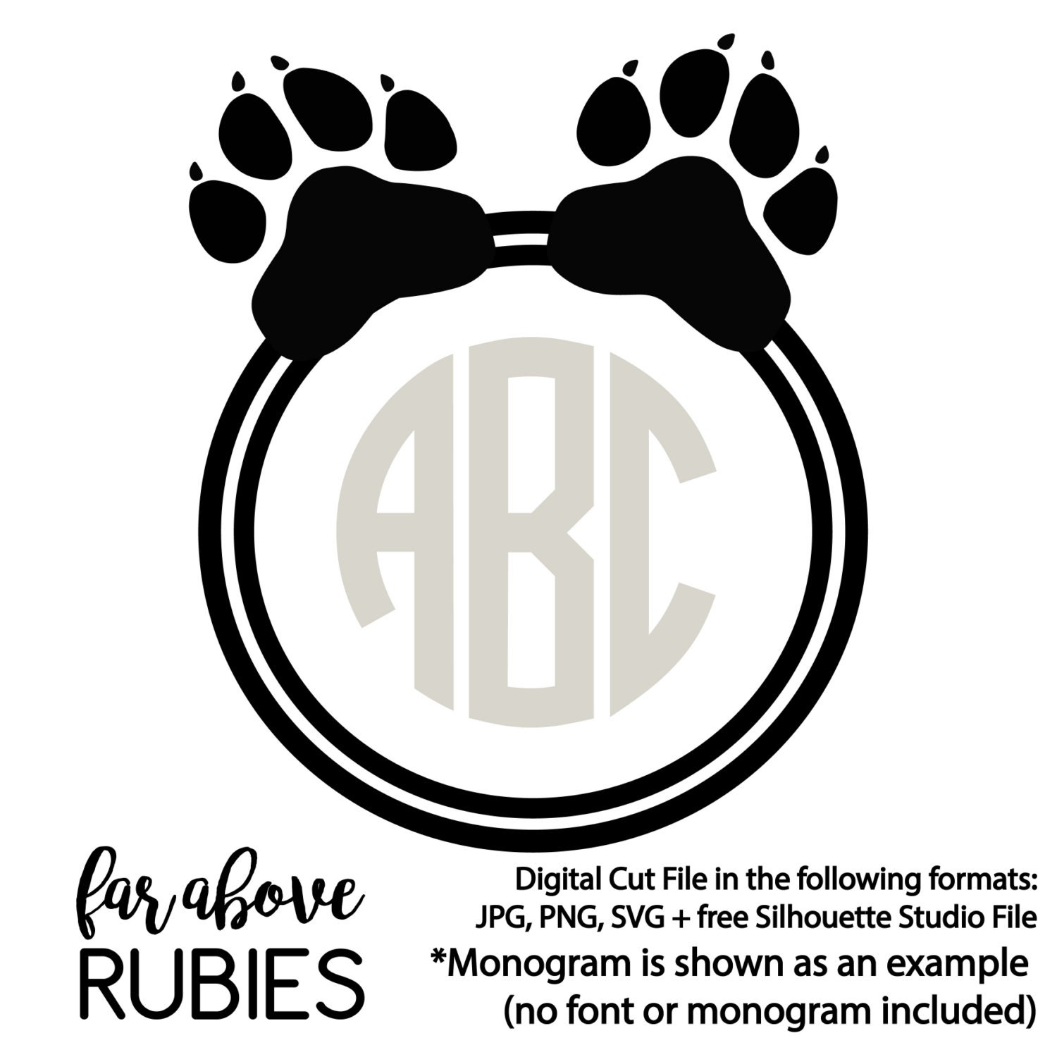 Download Panther Paw Circle for Monogram monogram NOT included SVG