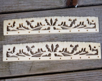 Vintage Chinese Carved Bone Purse Handles