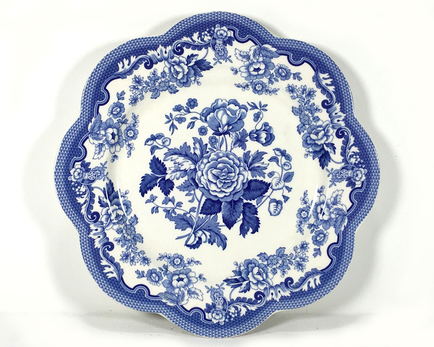 Vintage Spode Blue and White Buffet/Dessert Plate Blue Room