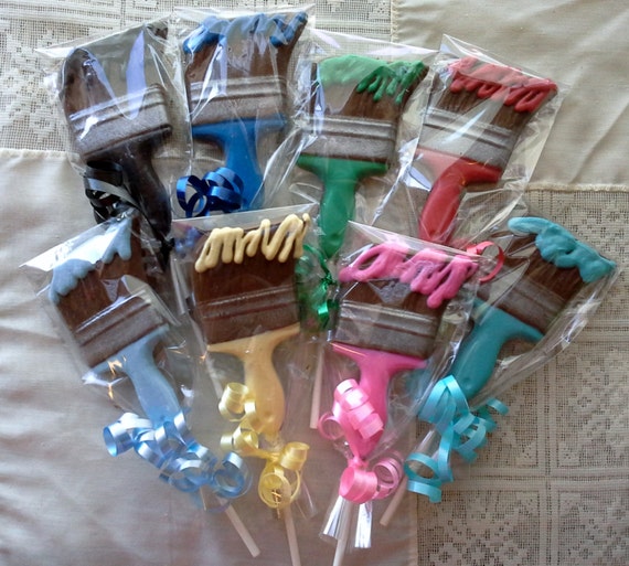 Chocolate Paint Brush Lollipops