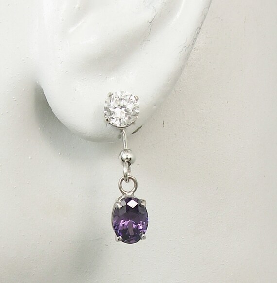 EARRING JACKETS for Studs 14k White Gold Enhancer Dangling