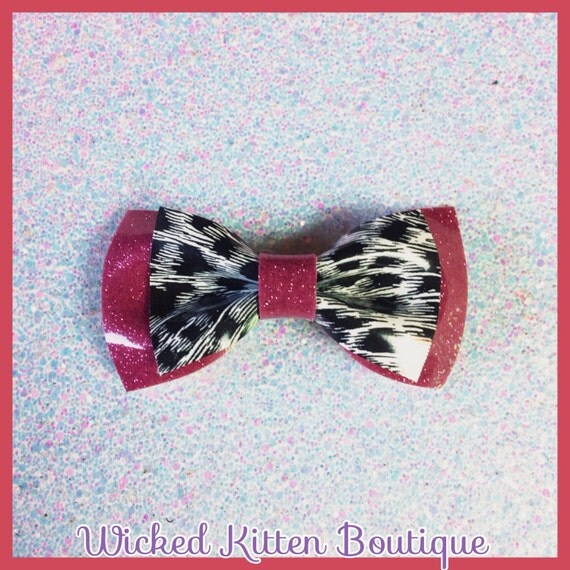 Rockabilly Hair Bow Glitter Vinyl Hair Bow Rockabilly Bow