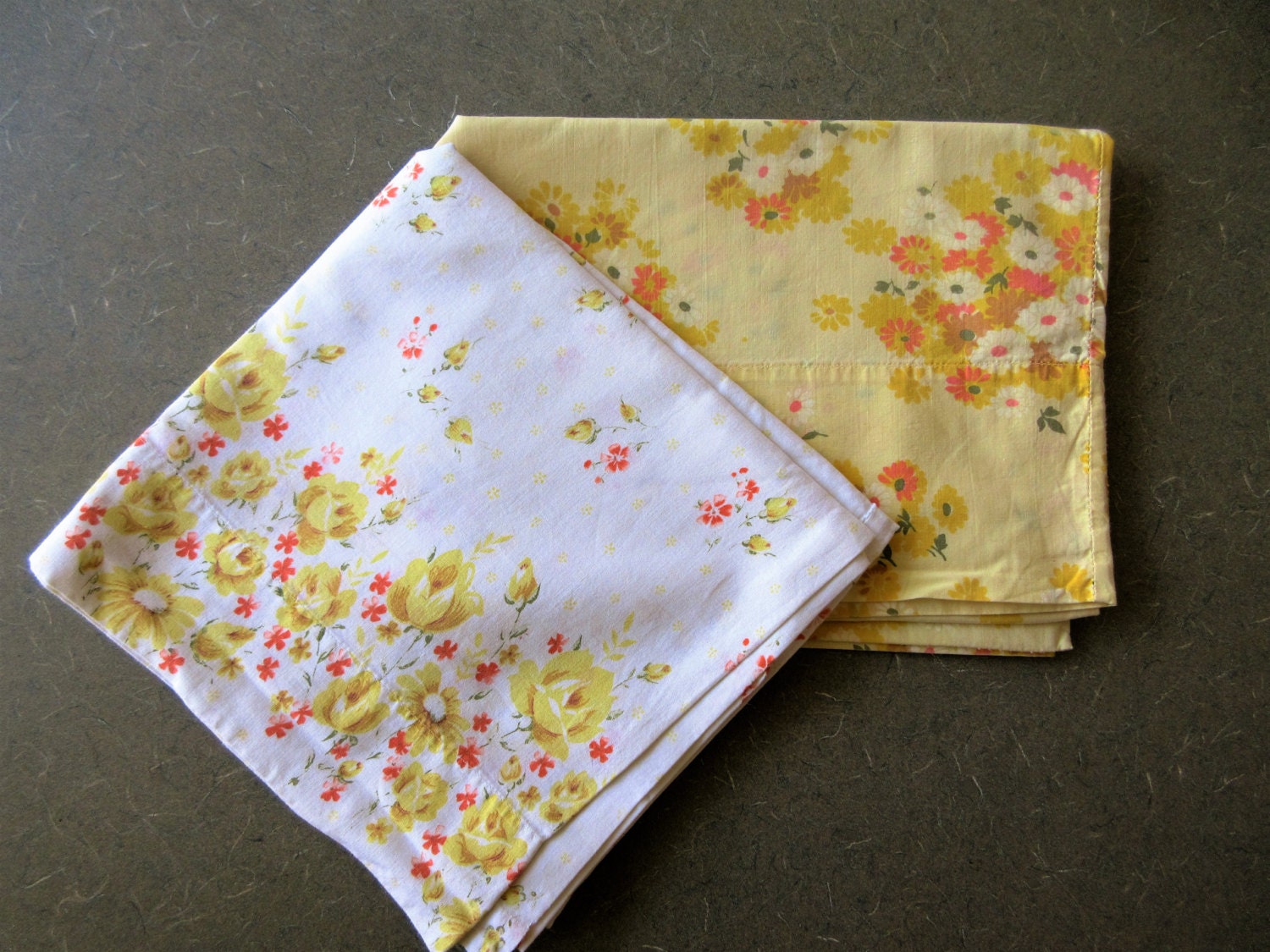 Vintage Pillowcases Yellow Pillowcases Floral Pillowcases