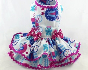 Dog dress, princess dog dress, harness dog dress, blue, Princess carriages