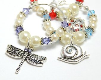 Crystal Wine Charms, Wine Glass Charms, Bug Wine Charms, Swarovski Crystal Wine Charms, Hostess Gift